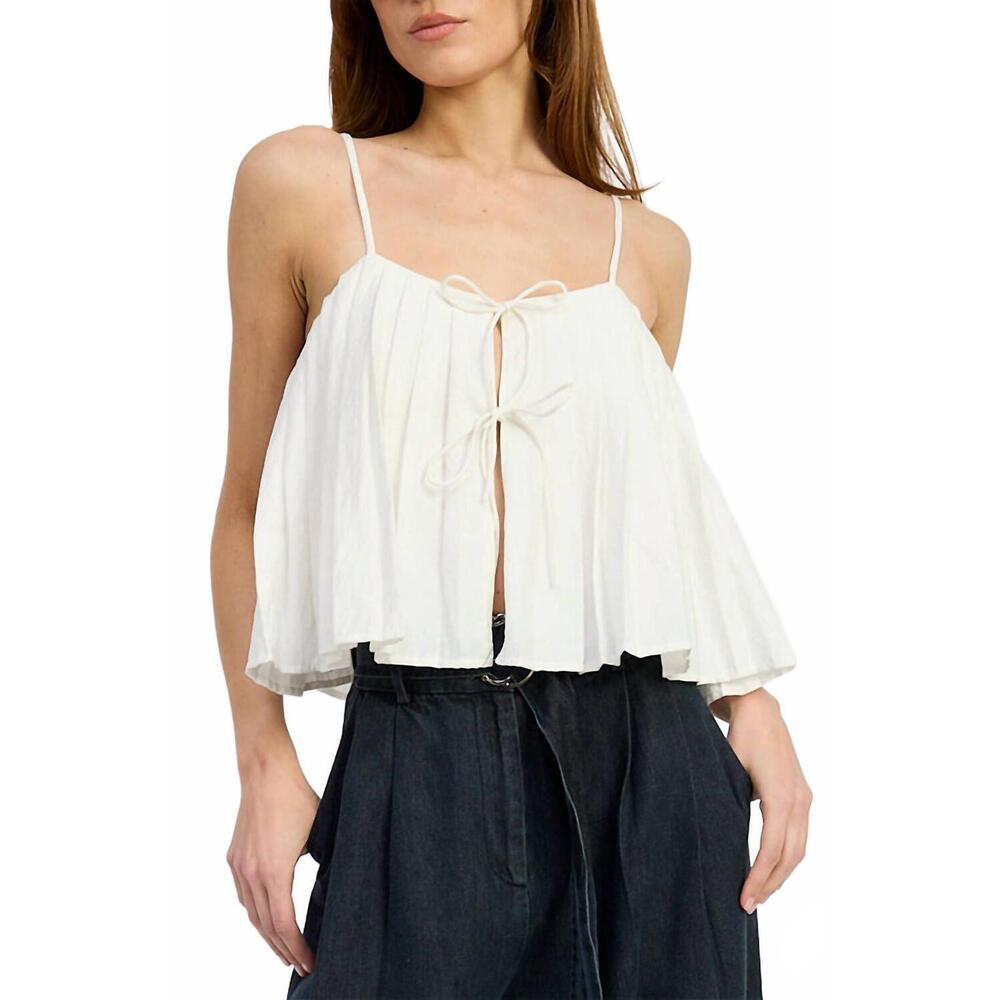 NEW EN SAISON tate strapy tank top in off white